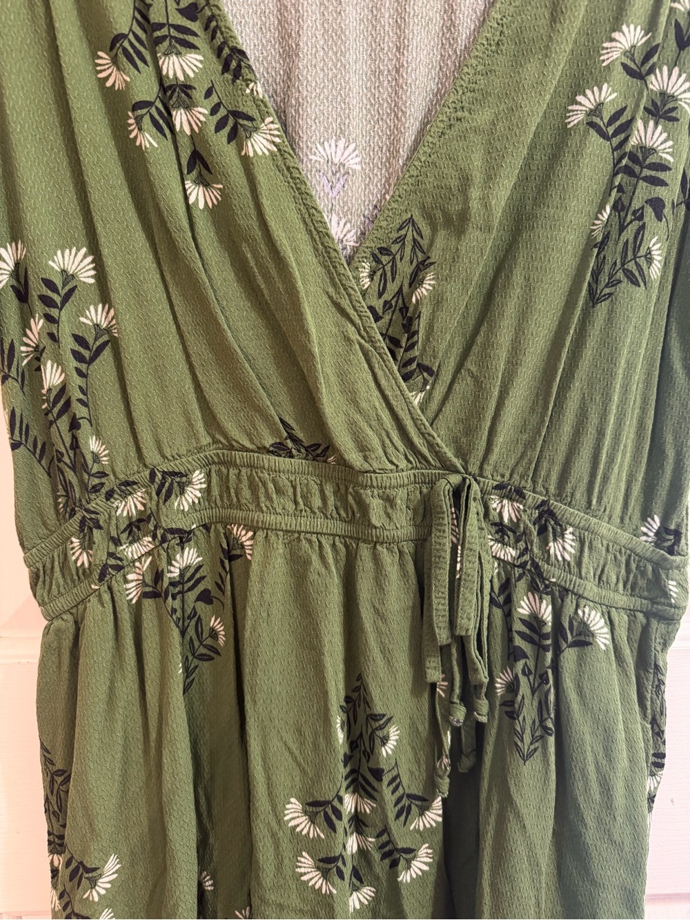 Knox Rose Olive Green Floral Maxi Wrap Dress - Picture 3 of 5